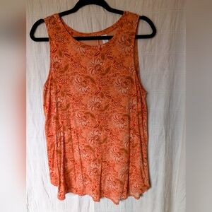 Old Navy Orange Floral Tank Top